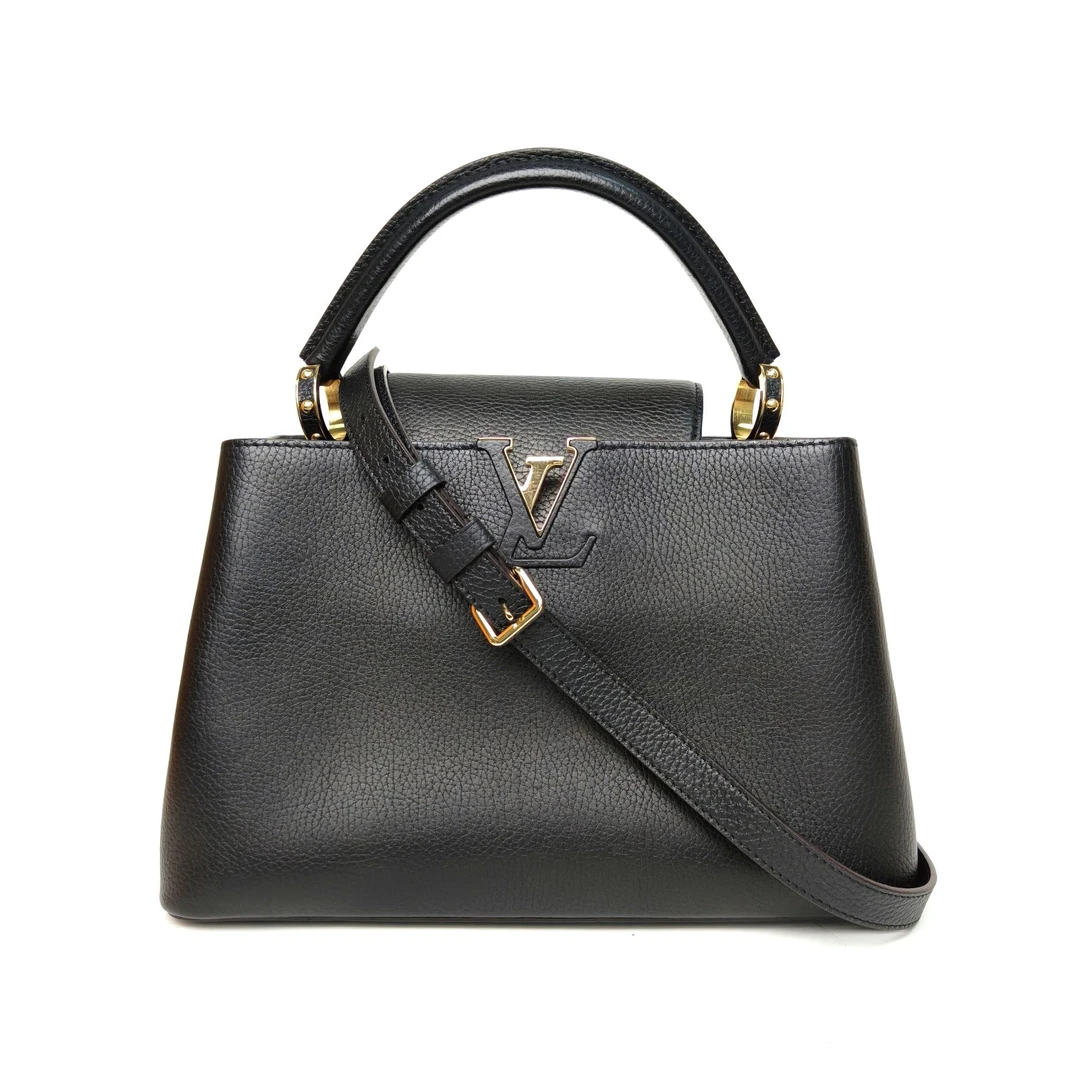 95新 LouisVuitton/路易威登 【娇】Cap小号黑色皮革C 2017 518396