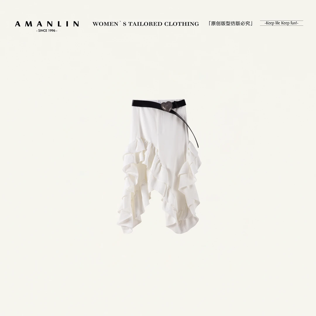 AMANLIN/阿谩琳夏季穿搭时尚不规则百搭小众欧若风半身裙F596062