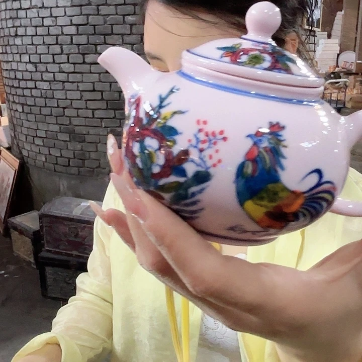 摆件景德镇高温陶瓷四方壶