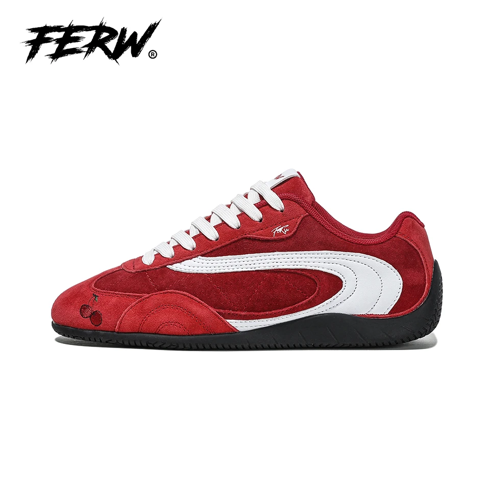 FERW中国红赛车鞋德训鞋板鞋运动鞋增高鞋阔腿裤穿搭鞋上班鞋子