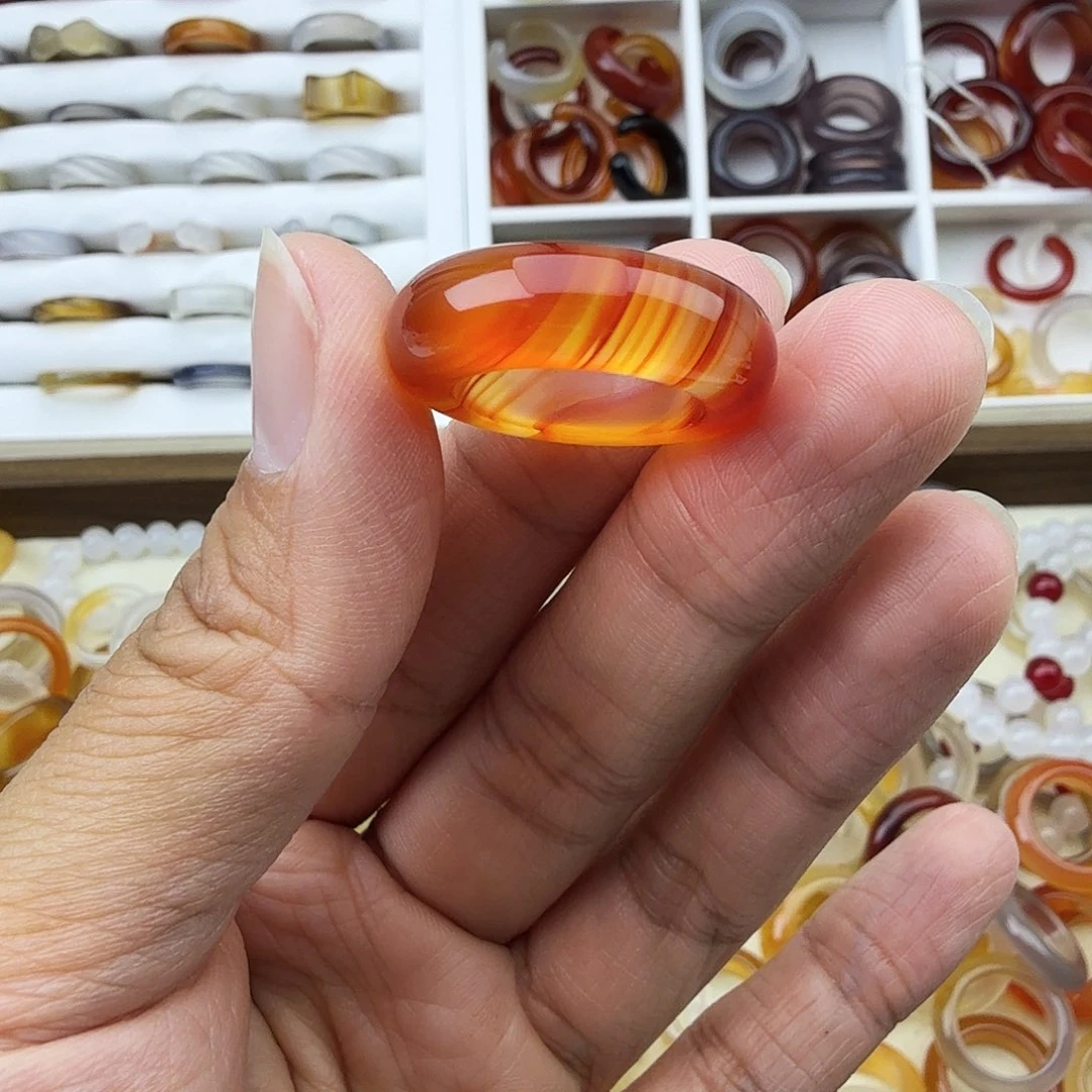 玛瑙/玉髓戒圈未镶嵌14圈福利不退换