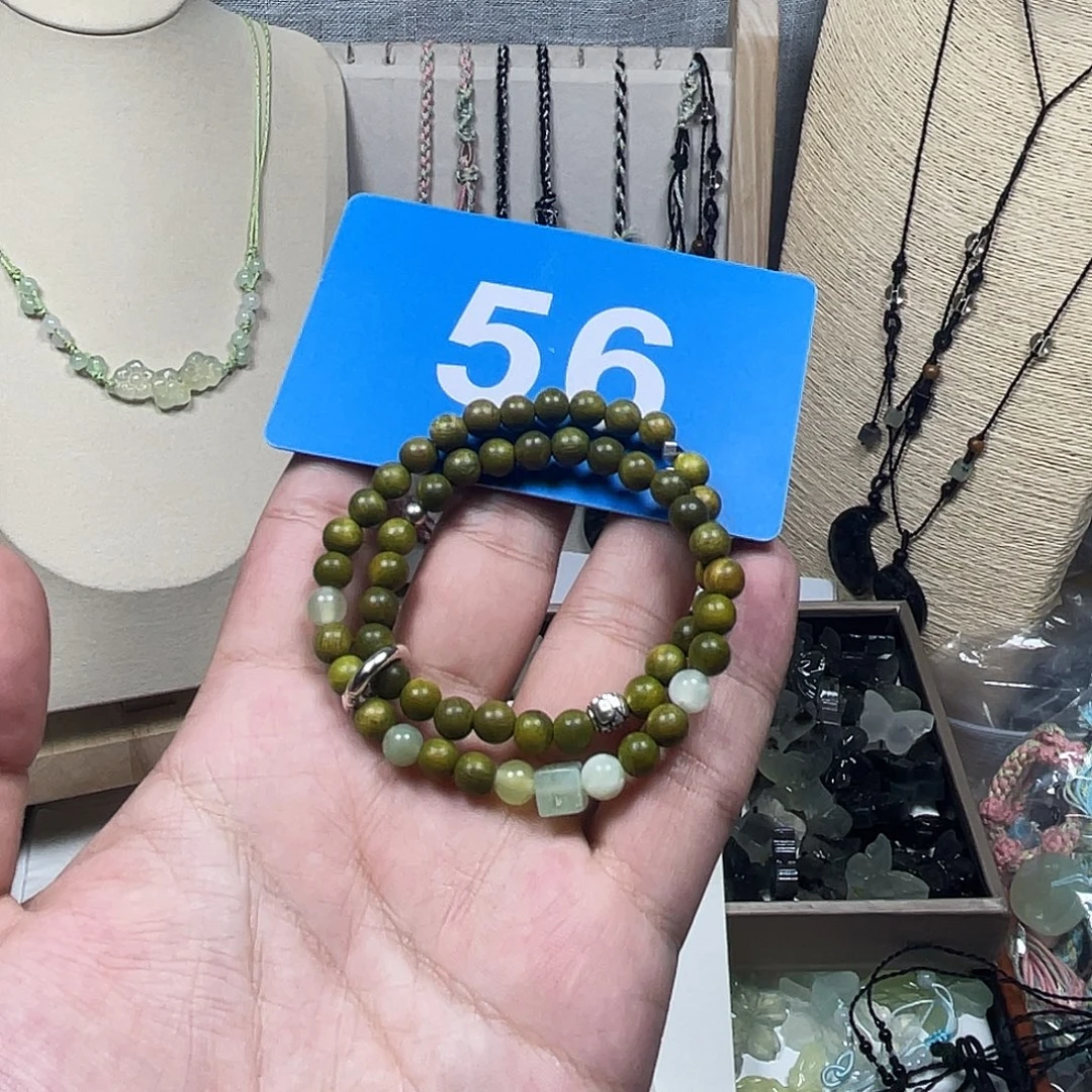 蛇纹石玉合金颈饰