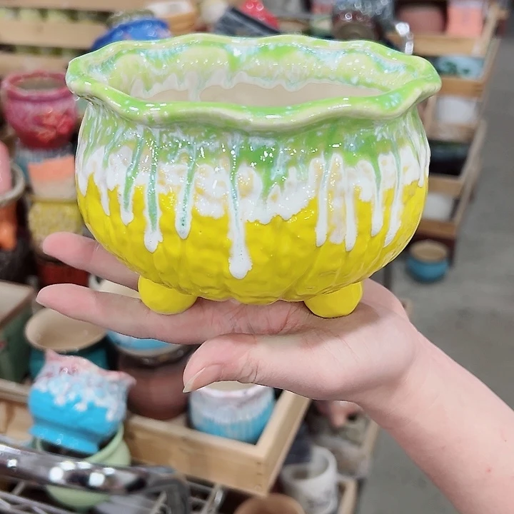 有孔.凑满10元发货多肉陶瓷花盆！