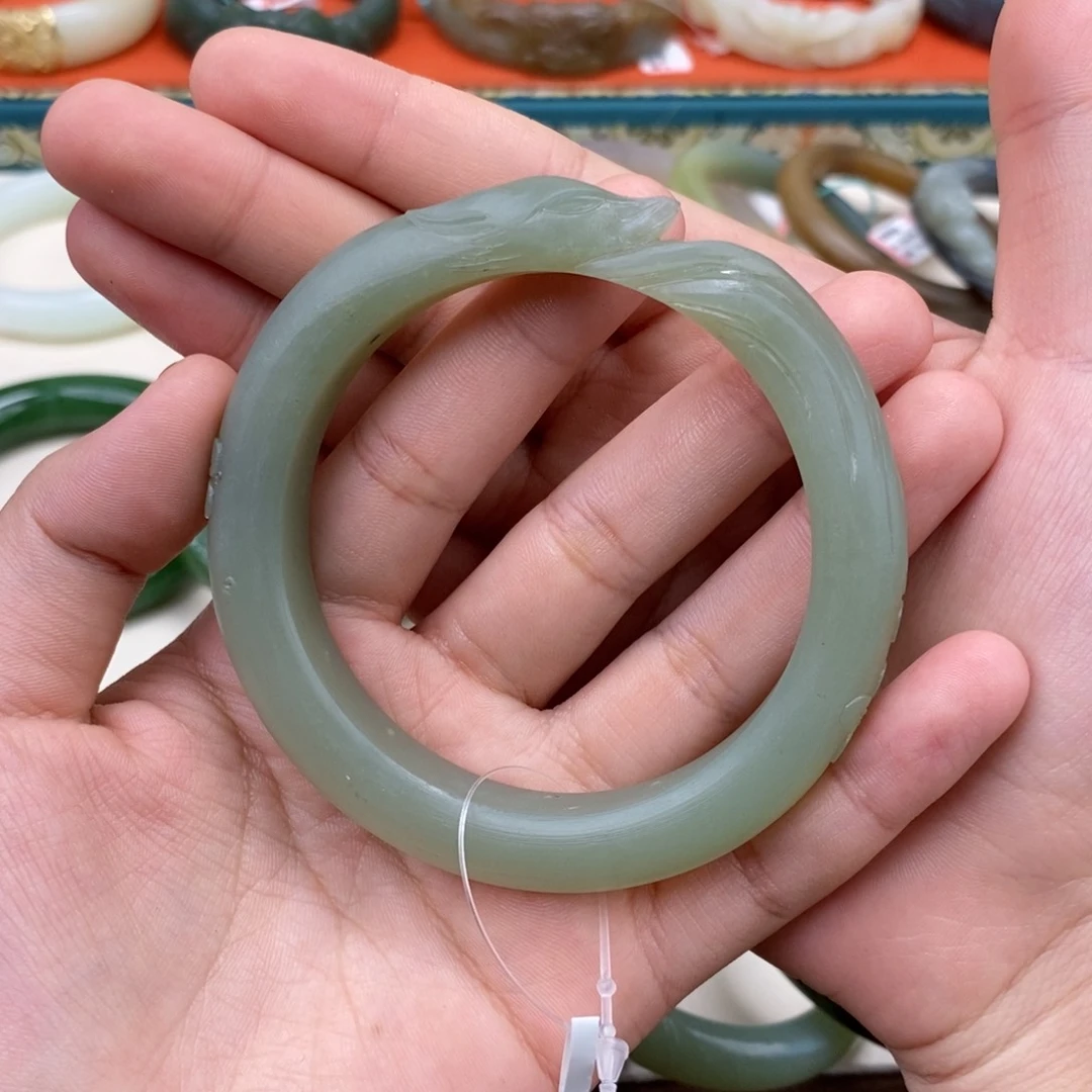 和田玉手镯未镶嵌手镯定制 59.4