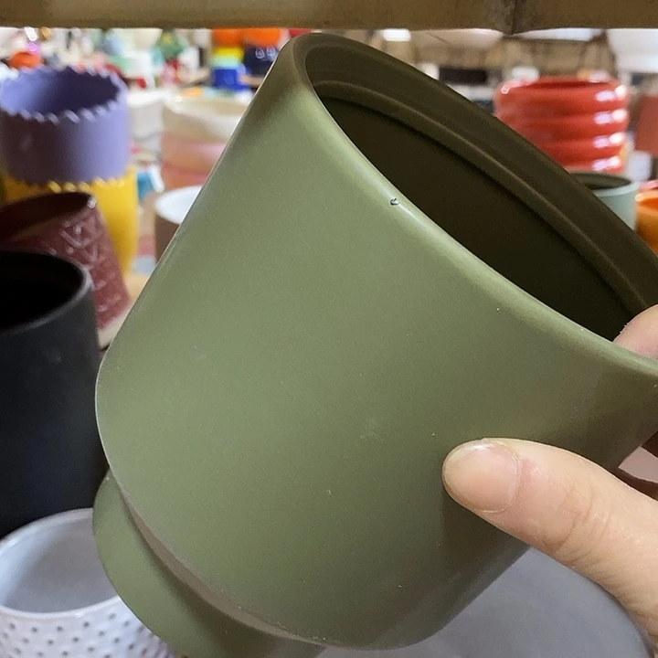 陶盆有孔 瑕疵针孔漏釉介意勿拍外高 15外口13