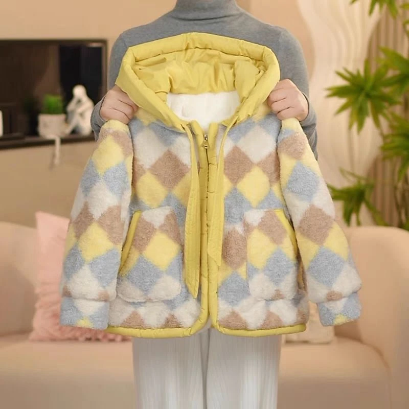女童外套秋冬新款洋气儿童加绒加厚宝宝冬季保暖连帽上衣
