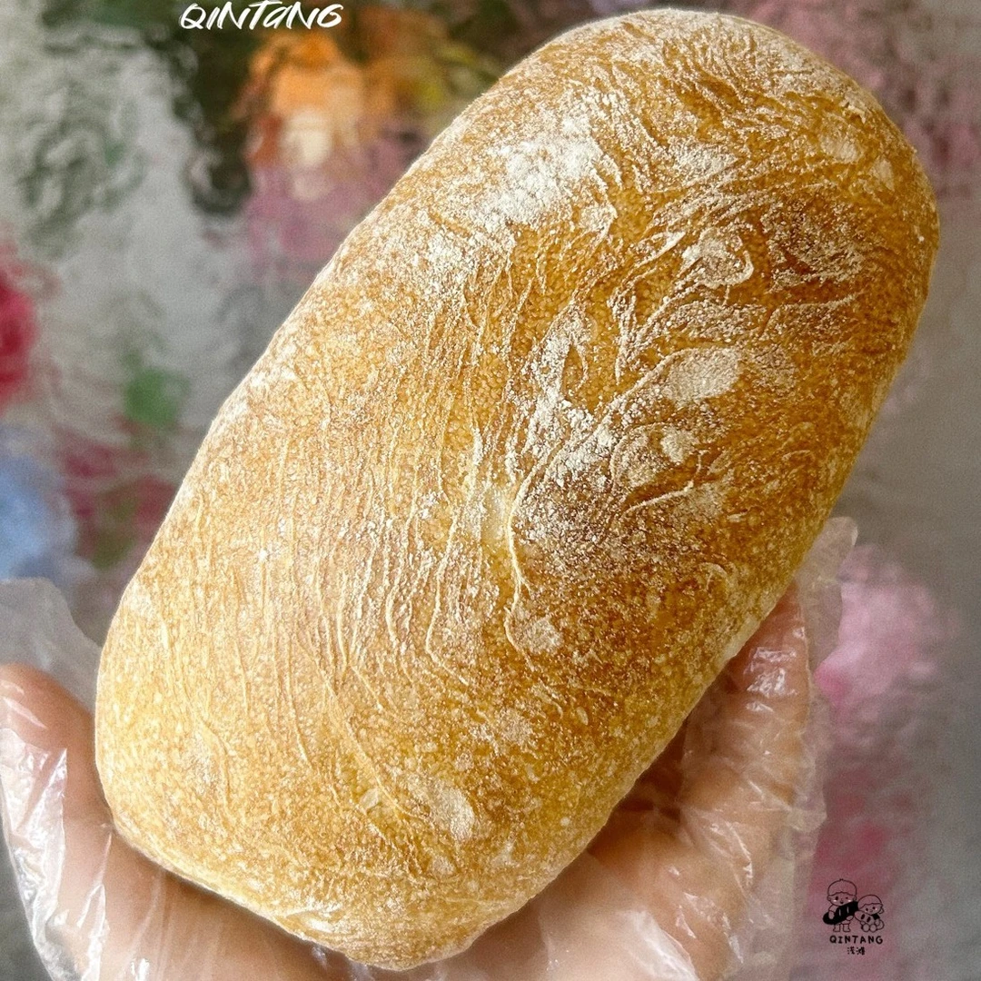 原味恰巴塔，外皮薄脆 内里软糯Q弹 无糖少油很健康