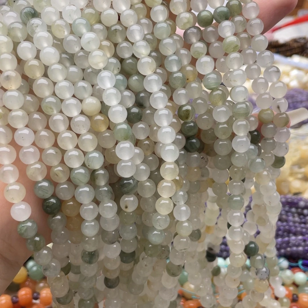 合金玛瑙/玉髓珠宝半成品两条装卡6天山翠圆珠