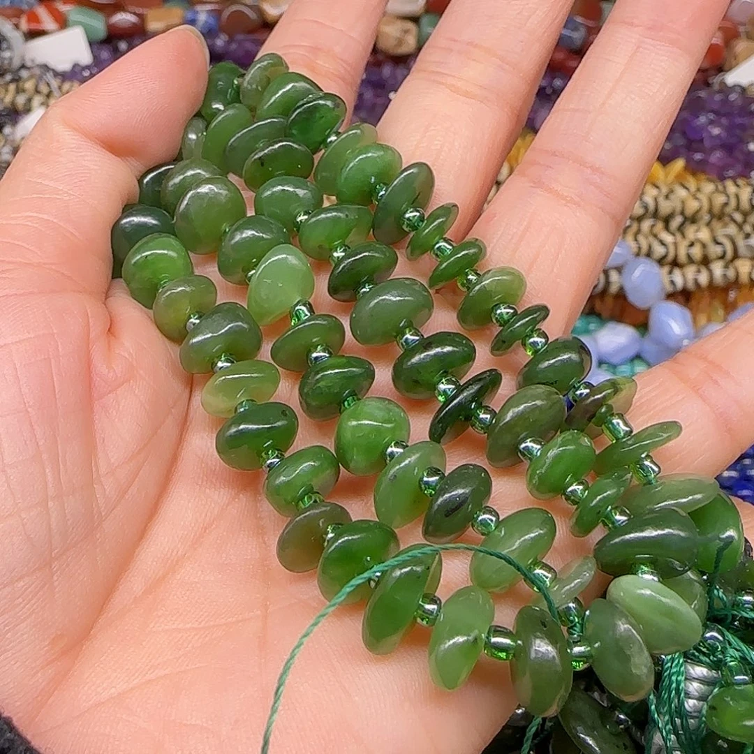 玛瑙/玉髓合金珠宝半成品碧玉6-8mm一条
