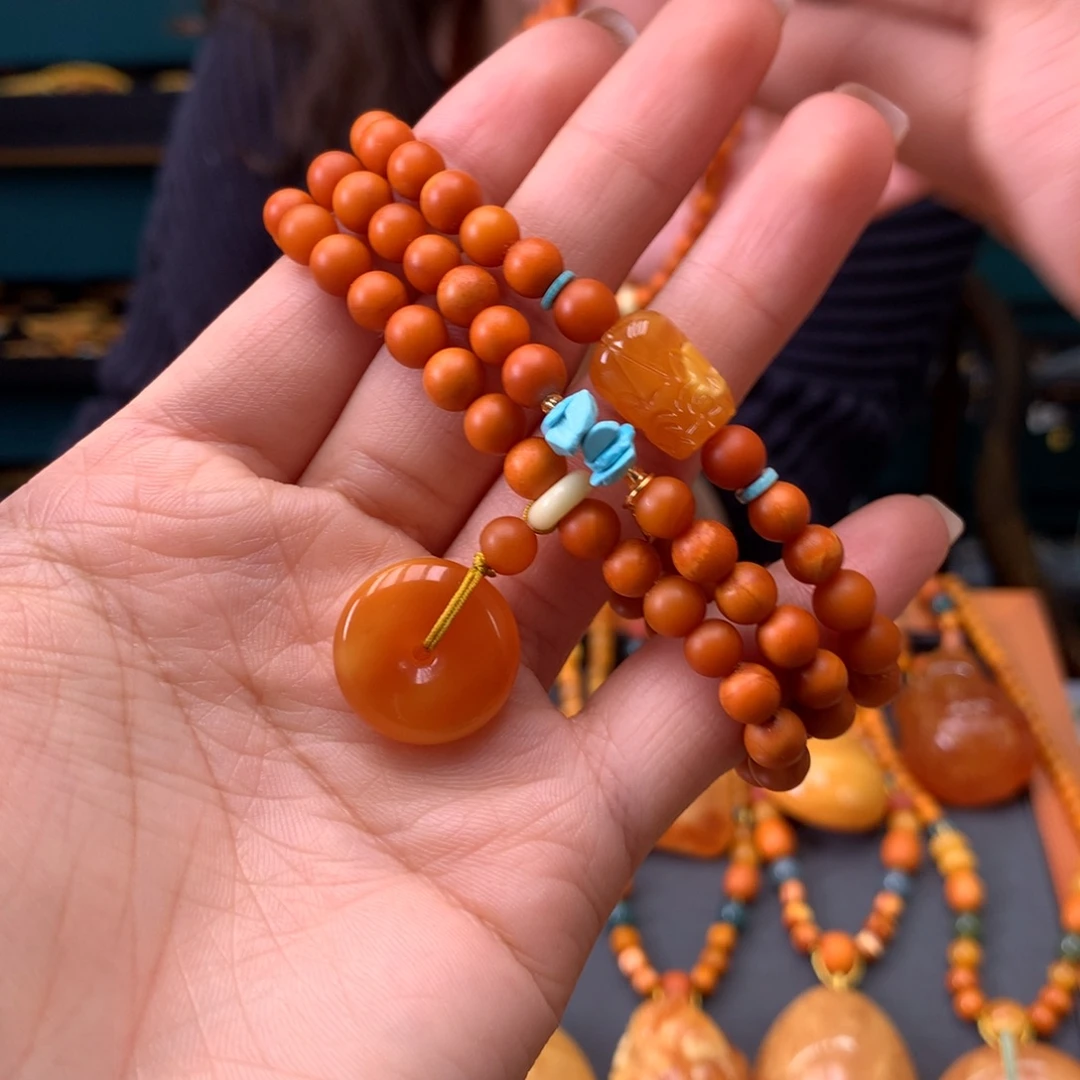 蜜蜡未镶嵌手串多样性发