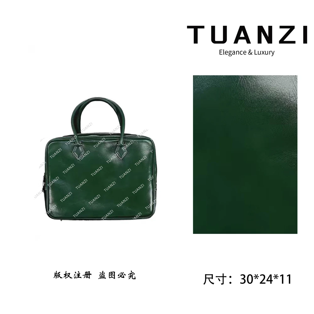 『高端玩家』新款头层牛皮公文包女包 XKY-3620-翡翠绿