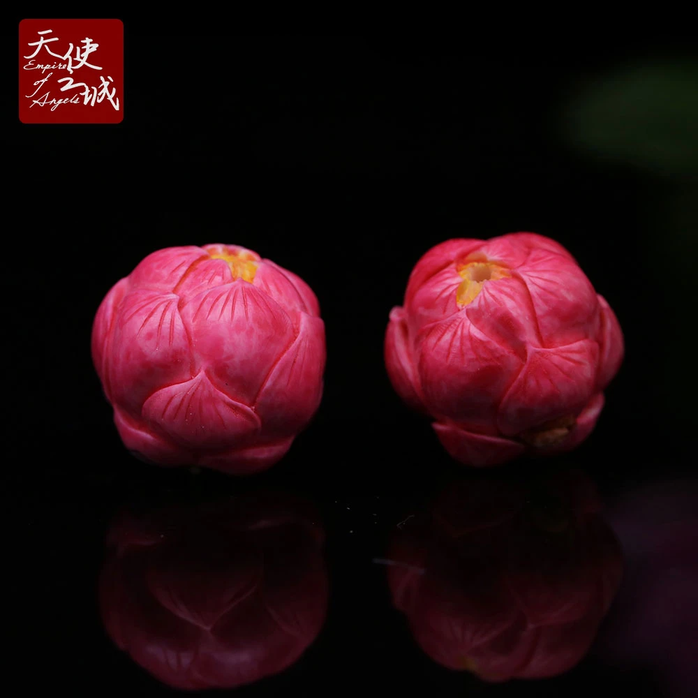 天然猛犸象牙莲花散珠diy文玩配饰配件配珠