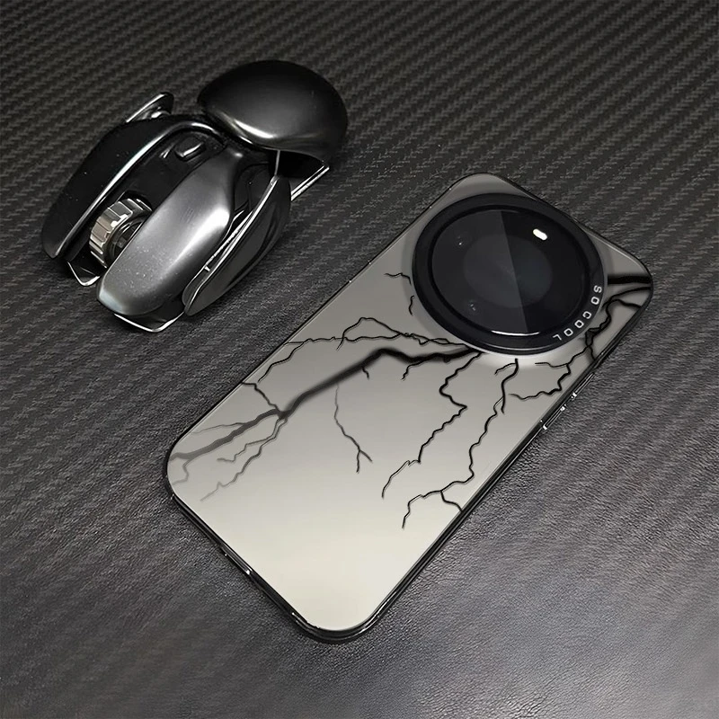 黑色闪电适用华为mate60Pro手机壳新款mate70创意50/40防摔保护套