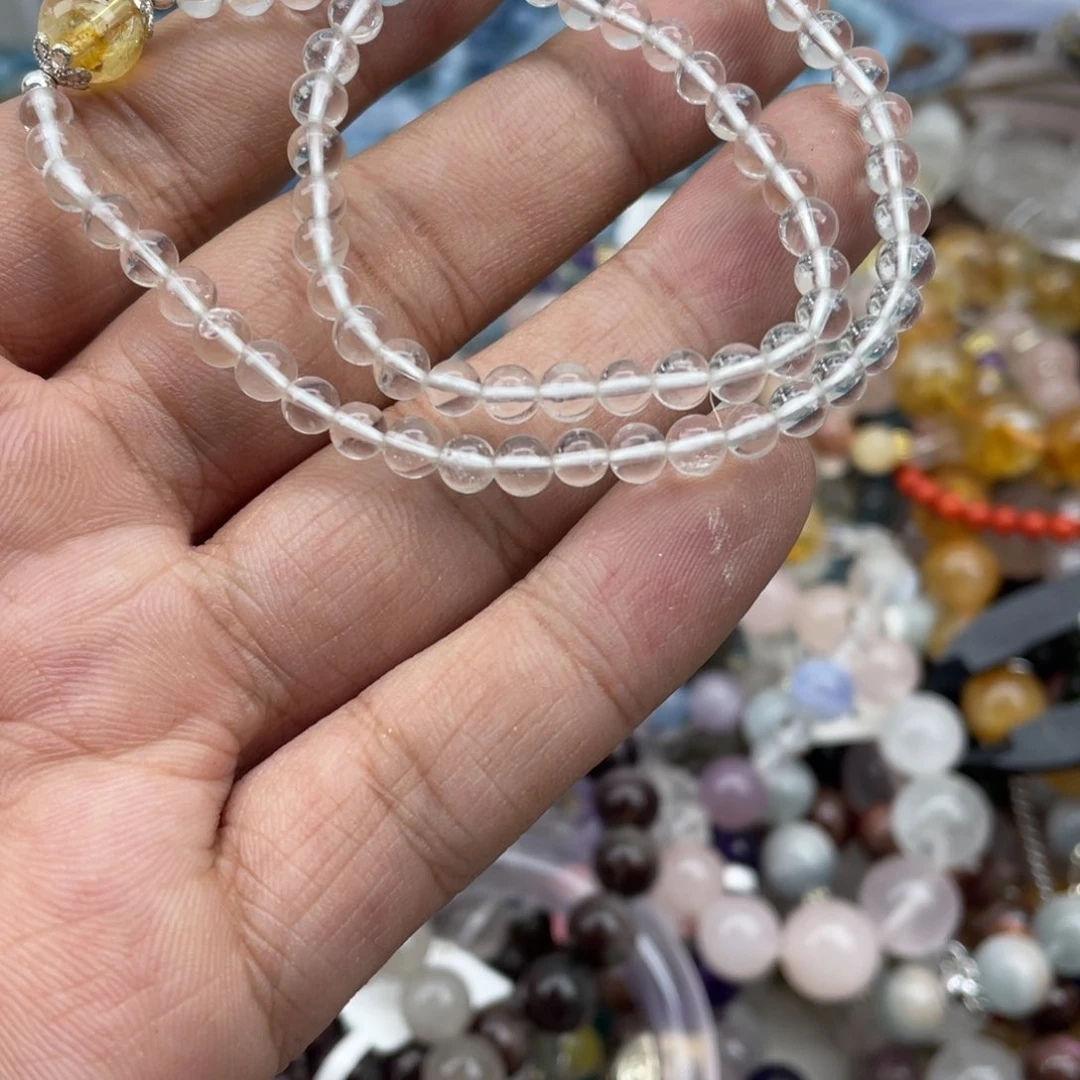 银S925镶嵌手链烟晶