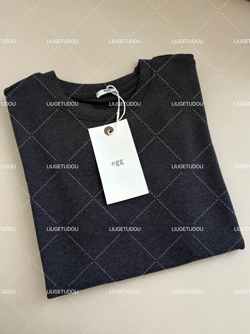 纯色基础百搭蛋家新款T恤短袖显瘦半袖东大门小圆领高级感穿搭