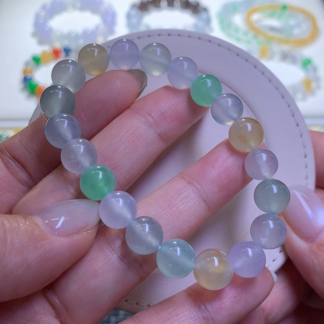 未镶嵌手链翡翠翡翠手串卡9高冰马卡隆