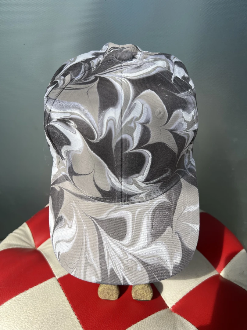 非遗水拓手工棒球帽--黑色大写E