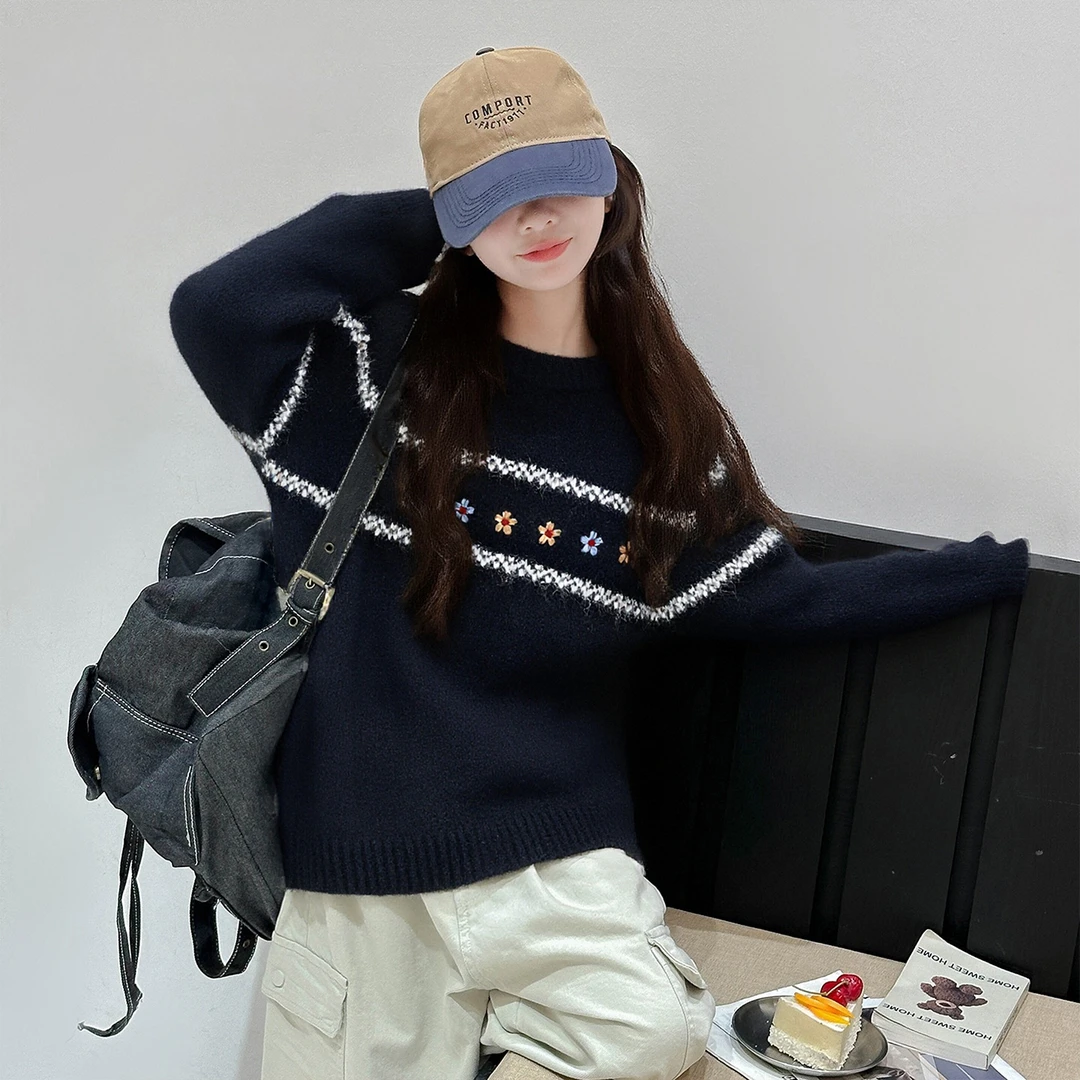 25MY039女童毛衣洋气秋冬款2025新款女孩上衣大童冬季加厚针织衫