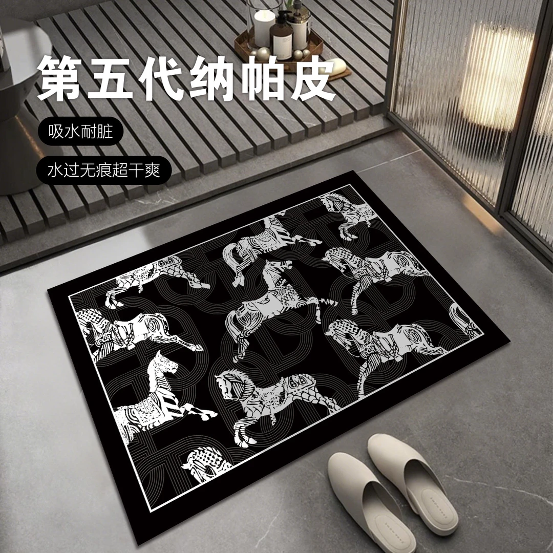 卫生间吸水地垫浴室厕所纳帕皮革洗手池厨房门口防滑脚垫2025新款