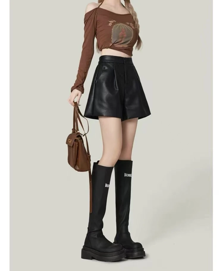 NN3134-时尚女装设计感皮裙ins百搭