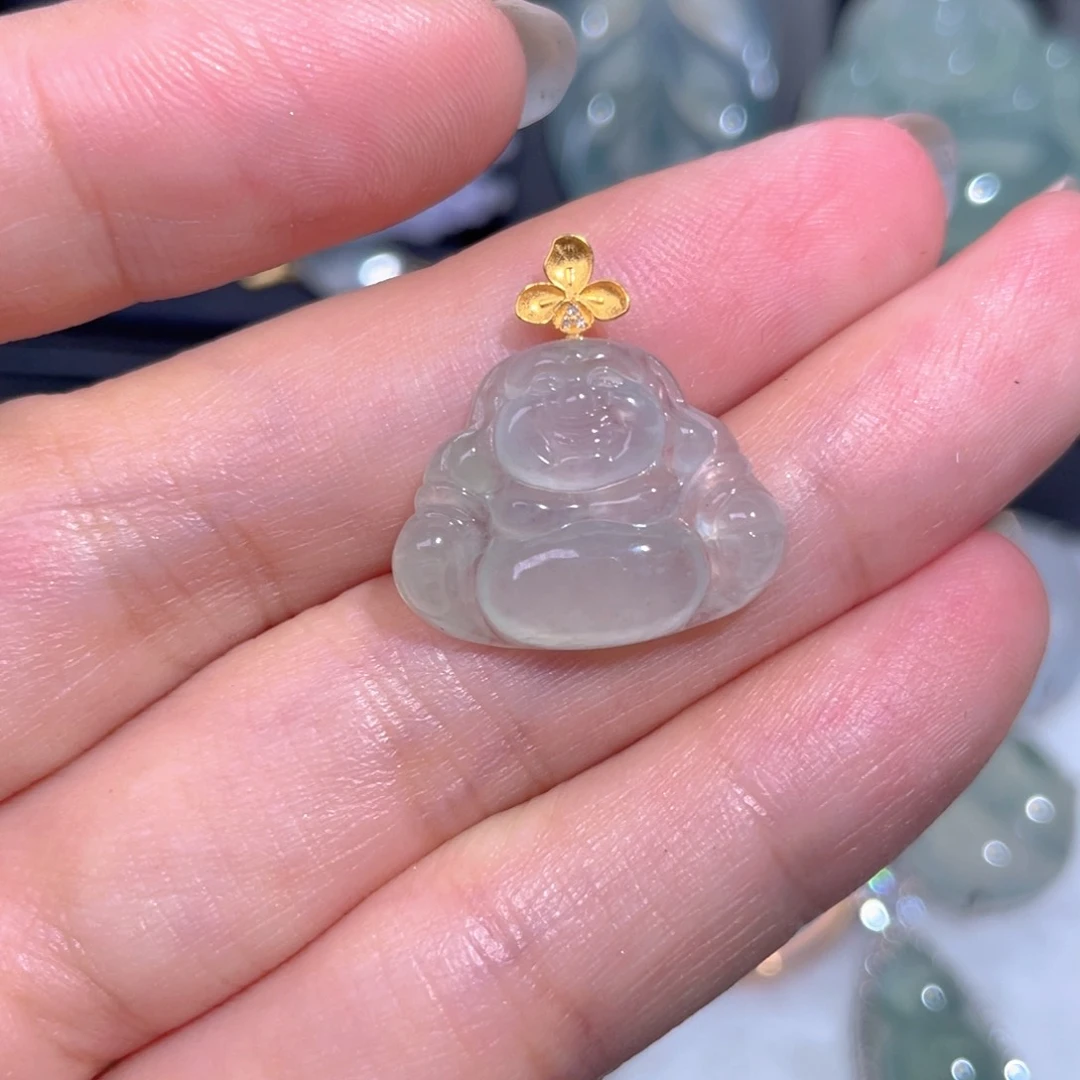 颈饰18K金镶嵌翡翠翡翠