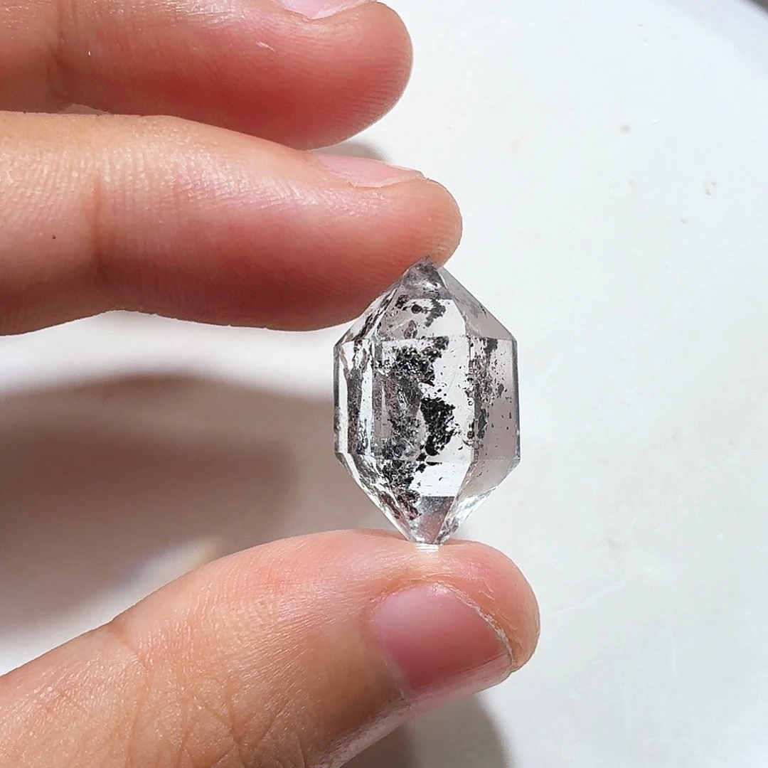 未镶嵌珠宝半成品水晶闪灵双尖