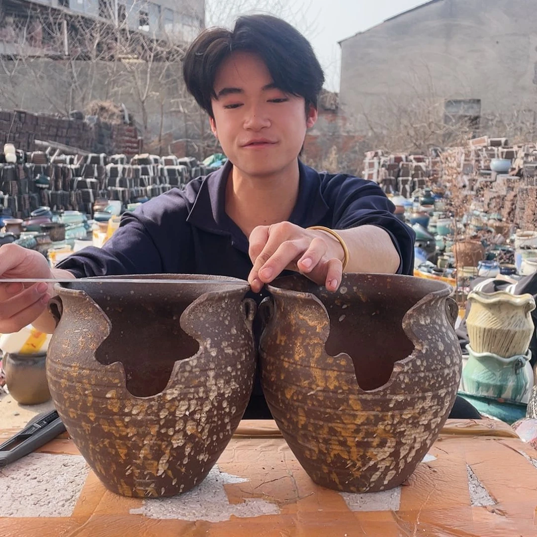 红陶宜兴紫砂花盆