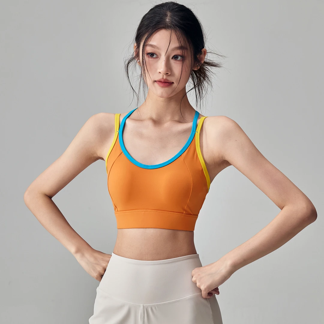 健身速干防震聚拢运动内衣一体式高强度跑步文胸美背专业透气背心