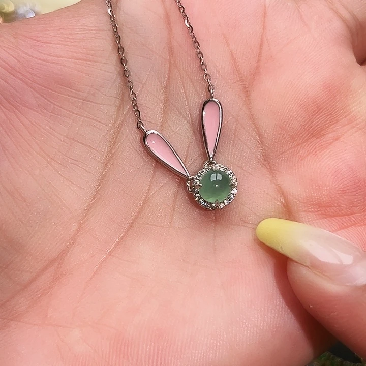 翡翠银S925镶嵌戒指缅甸天然A货翡翠吊坠