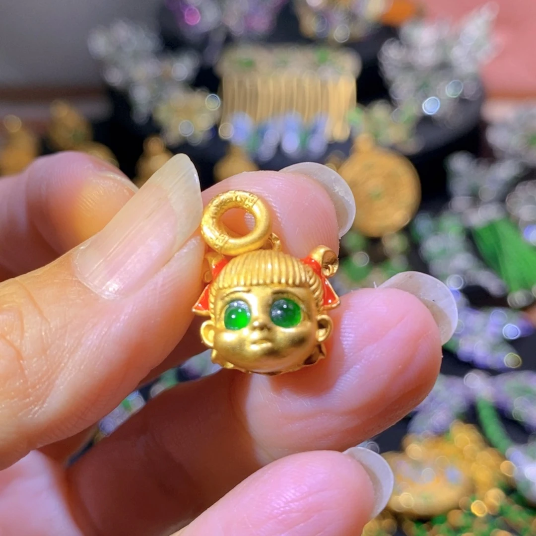 吊坠(不含链)银S925镶嵌翡翠