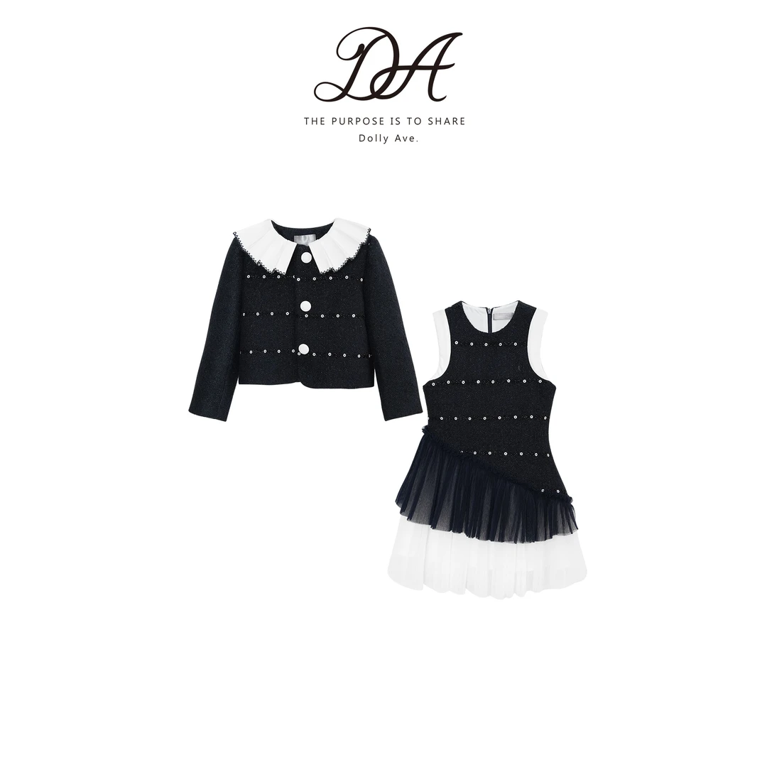 【现货】Dolly Ave「高定系列」定制法式粗花呢羽绒外套小香风套装