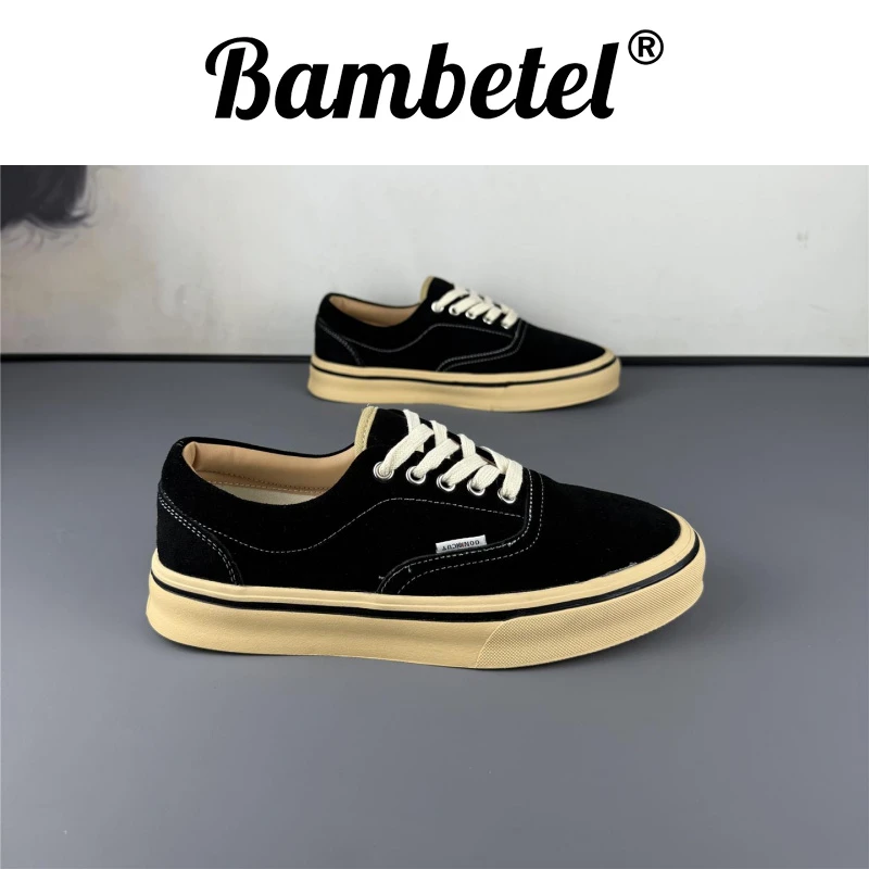 Bambetel鞋子男款夏季低帮系带磨砂透气时尚休闲鞋复古软底舒适板