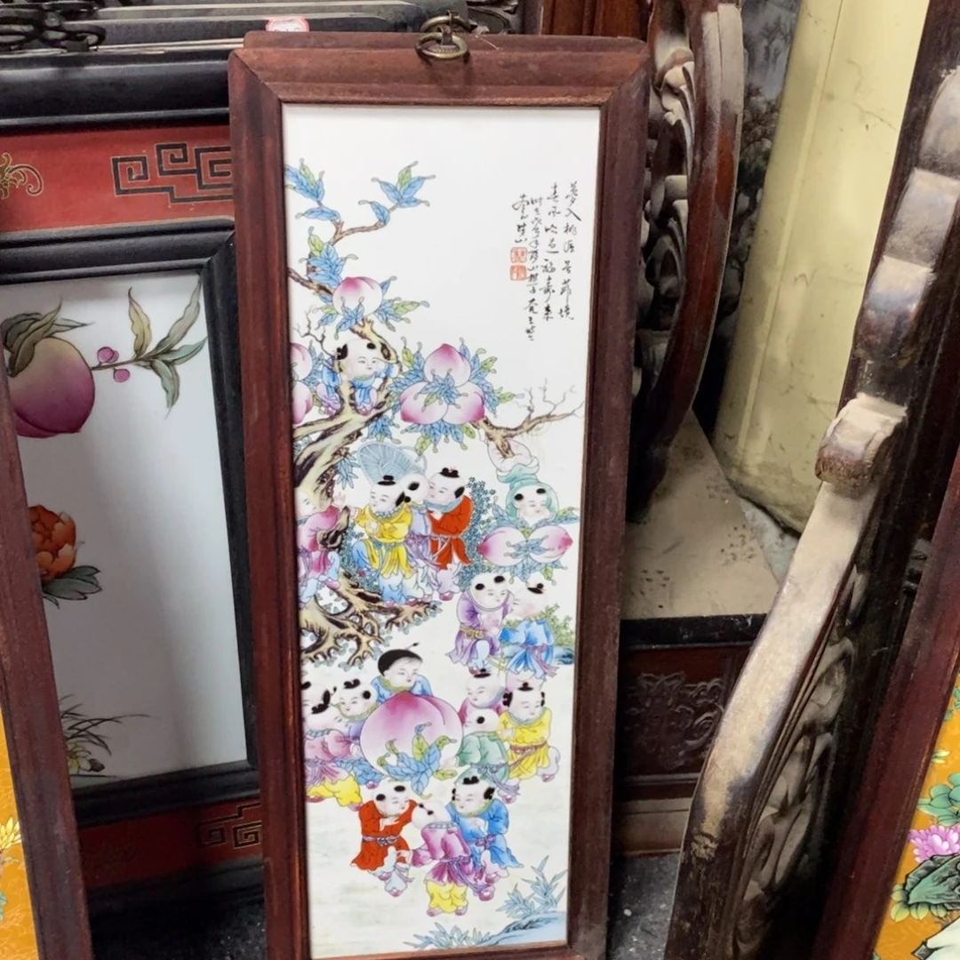 瓷片55*21 景德镇瓷板画柴窑烧制