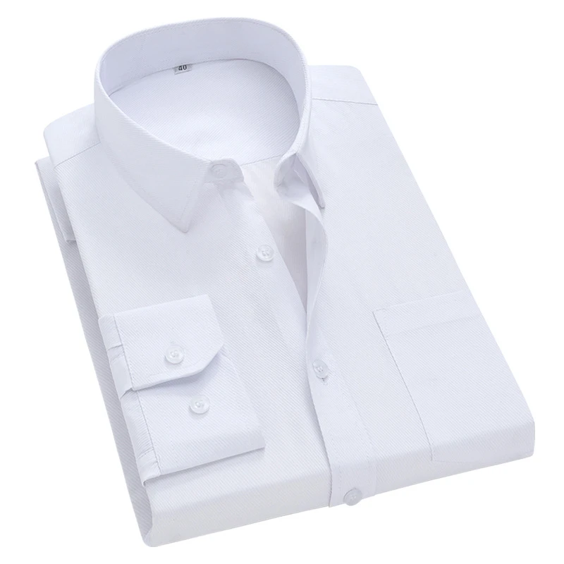工作服免烫商务蓝职业装衬衫白色春秋修身衬衣长袖短袖正装上班男