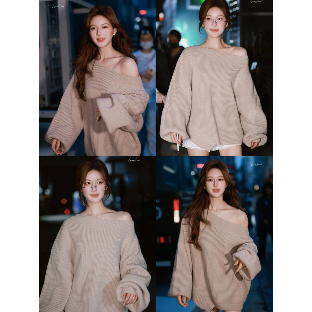 【CHASINGLIGHT】许妍同款  “心机女孩” 慵懒毛衣宽松秋冬M1094
