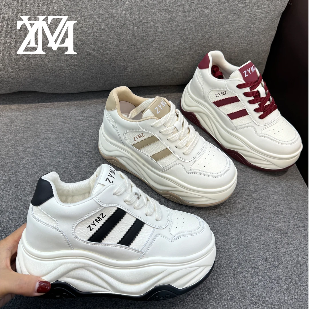 增高8CM 2025年新款小白鞋女士厚底百搭内增高小个子女鞋 G406