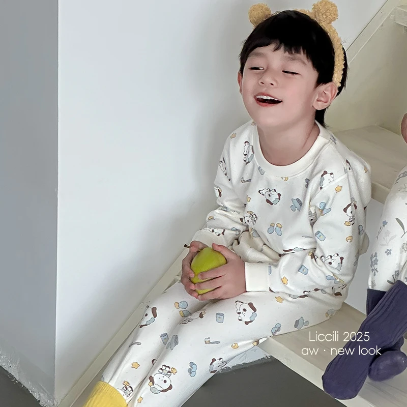 儿童秋衣秋裤套装男童女童秋冬保暖内衣打底家居服舒绒棉无骨睡衣