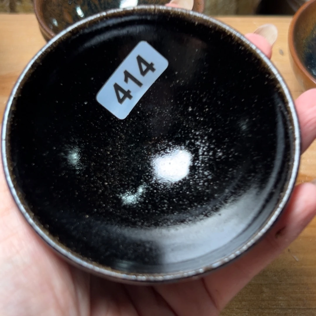 流***镜茶盏全手工原矿原釉建盏