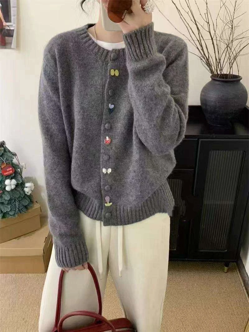 捷翔家女士圆领休闲百搭针织毛衣