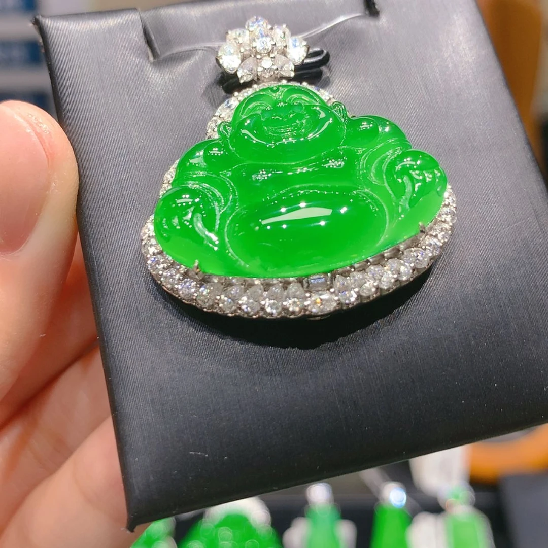 【闪购商品】颈饰18K金镶嵌翡翠4柒姐