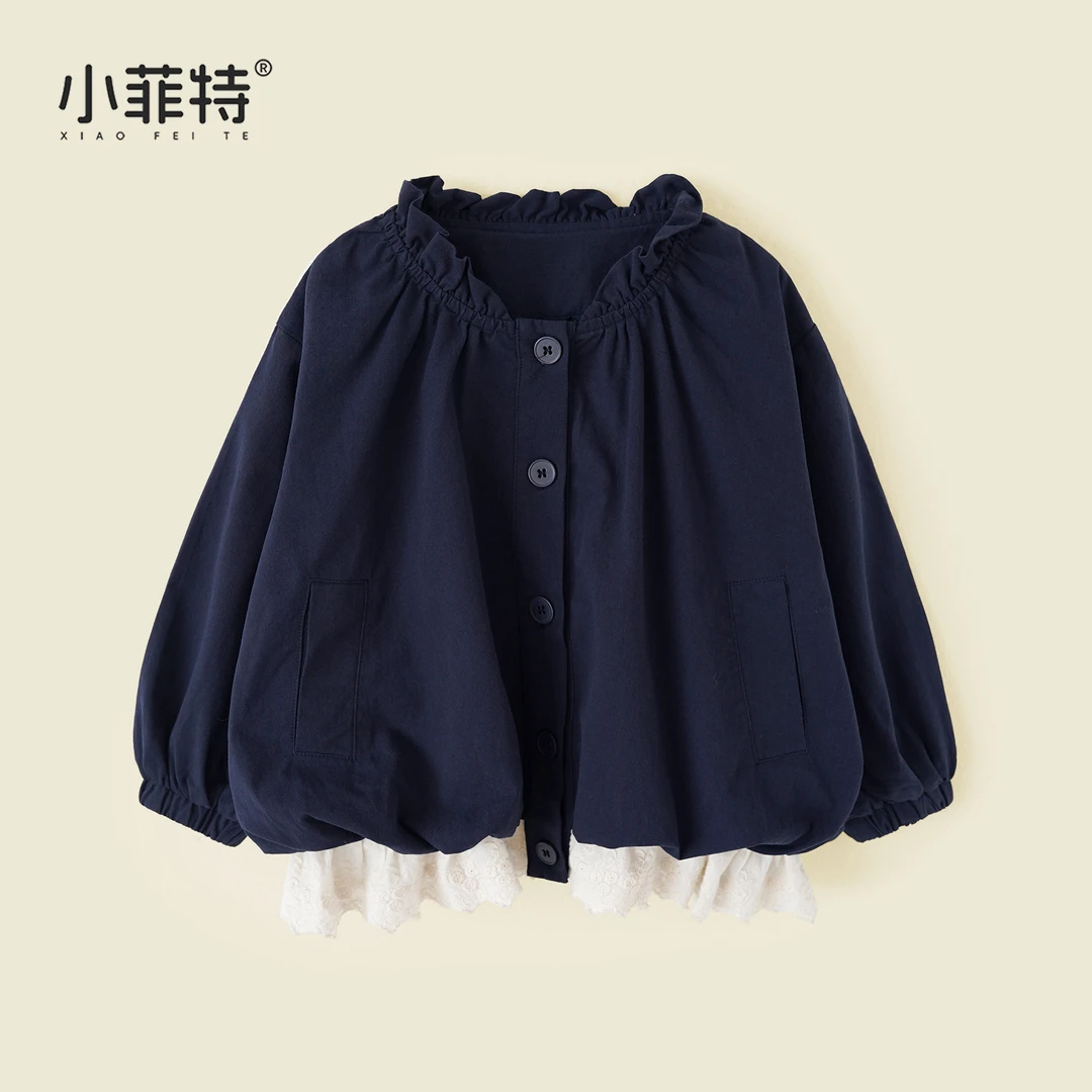 小菲特女童秋装新款时尚外套中大童拼接上衣儿童衣服BGYQ52998