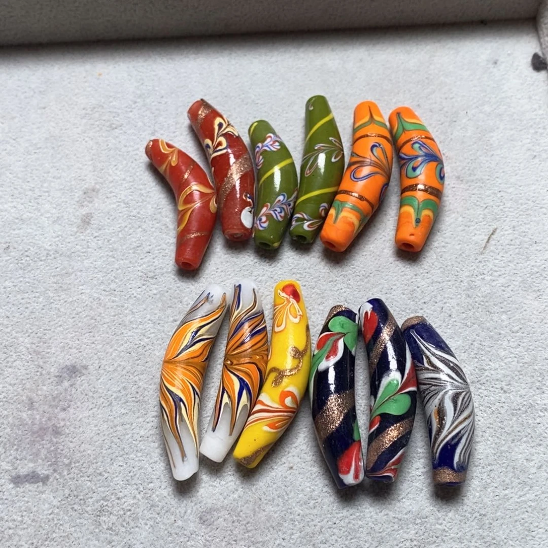 琉璃颈饰印度尼西亚弯管徐老师