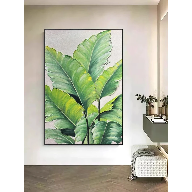 新款家大业大纯手绘油画现代简约玄关画客厅沙发墙装饰画