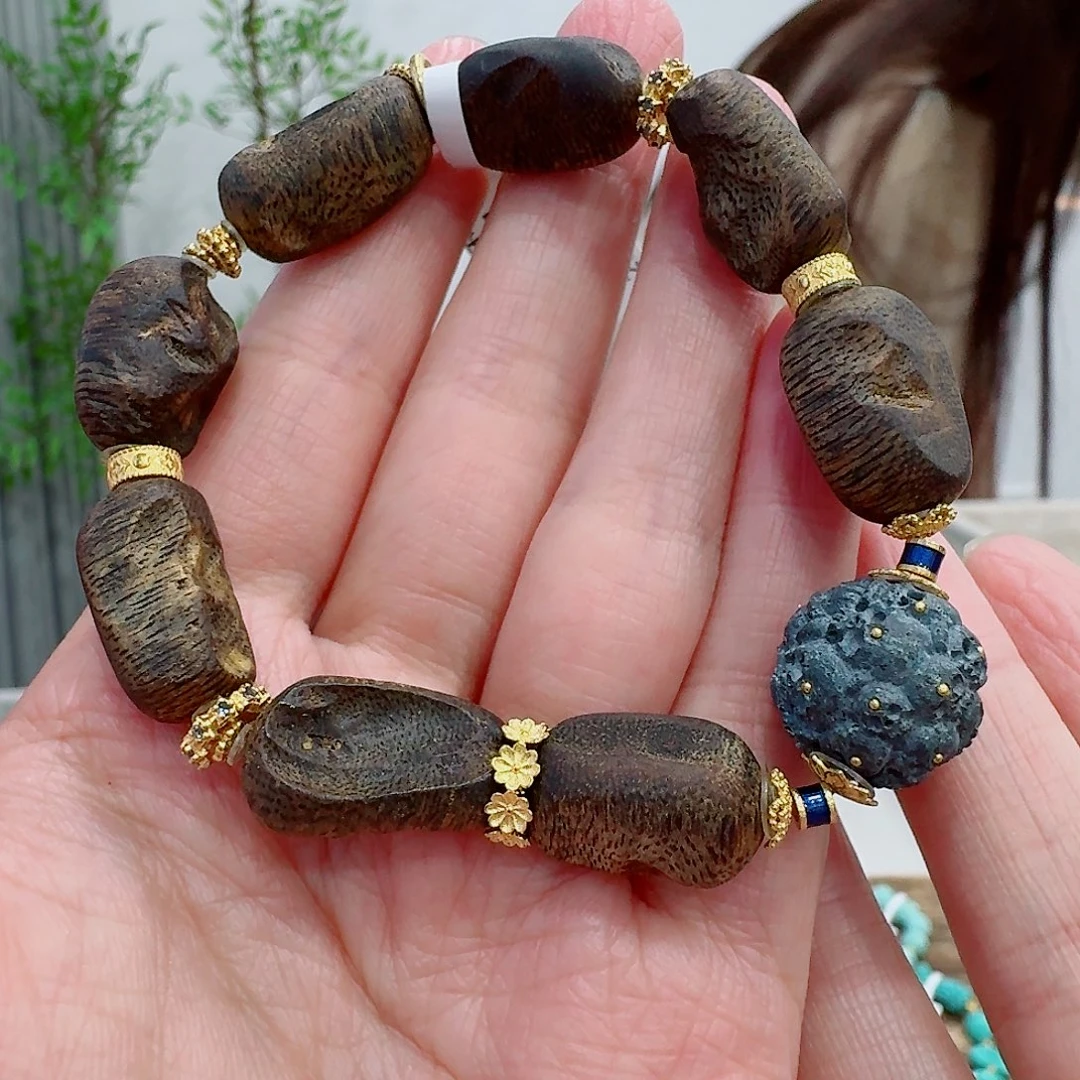 绿松石18K金镶嵌珠宝奇石