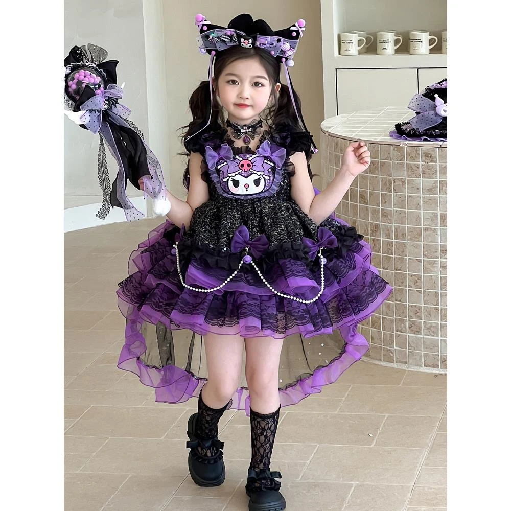 库洛米裙子女童公主裙夏季洛丽塔连衣裙生日礼服女宝宝夏装演出服