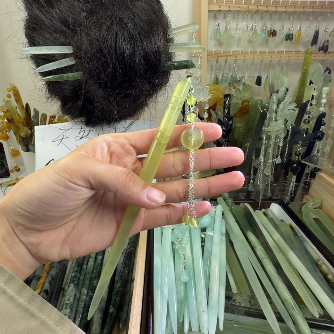 蛇纹石玉发饰未镶嵌