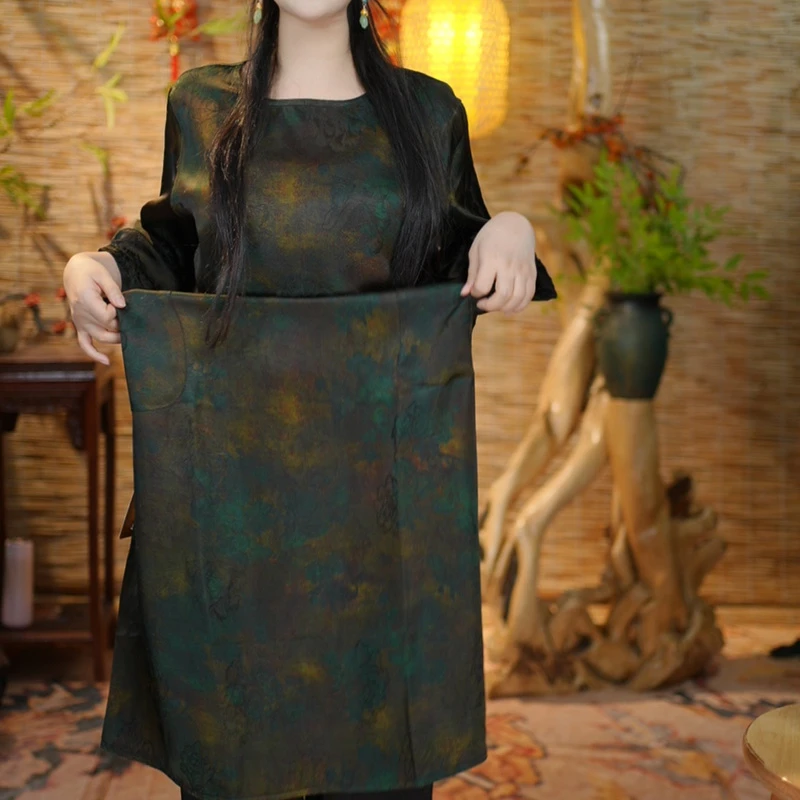 【晚渔声裙】新中式老料时尚复古百搭优雅显瘦连衣裙子277-晚渔声裙