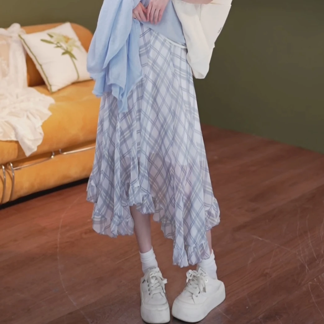 余紫绮【物空】欧若风 新款百搭显瘦半身裙女高腰裙子ZO1217035