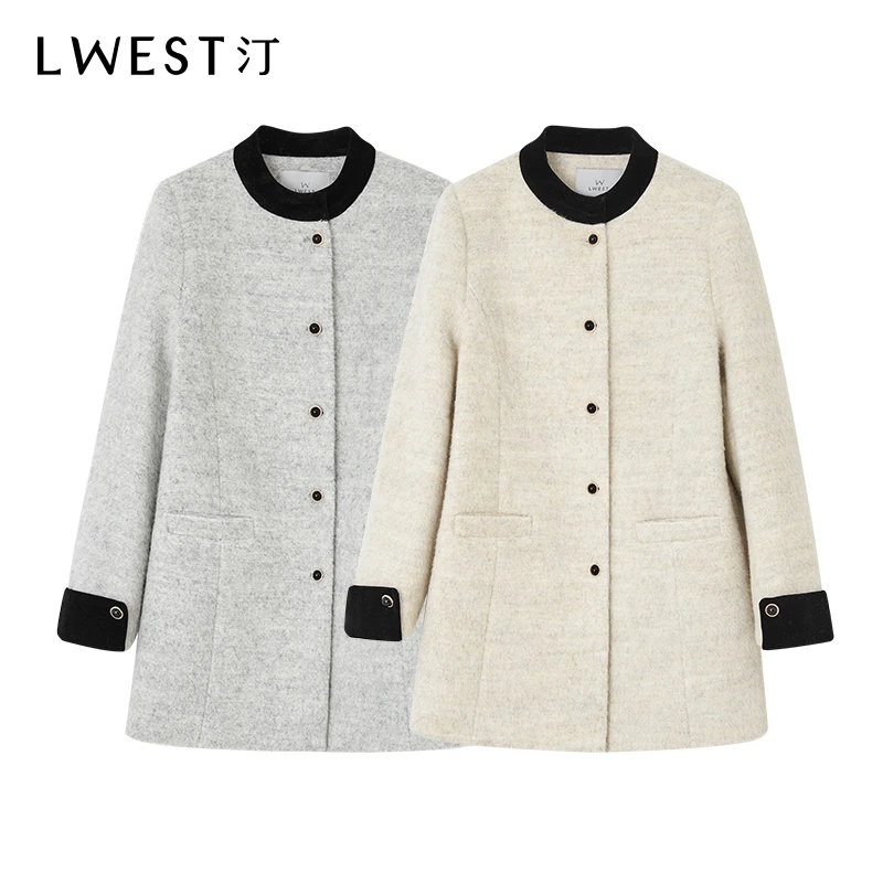 9571【金拐子专属】朗文斯汀撞色中长款气质棉服DZMY4511C09571