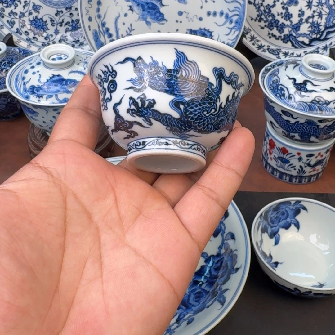 摆件小压手龙纹手绘